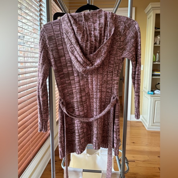 Derek Heart pink and brown button down hooded sweater size Small - Picture 2 of 2